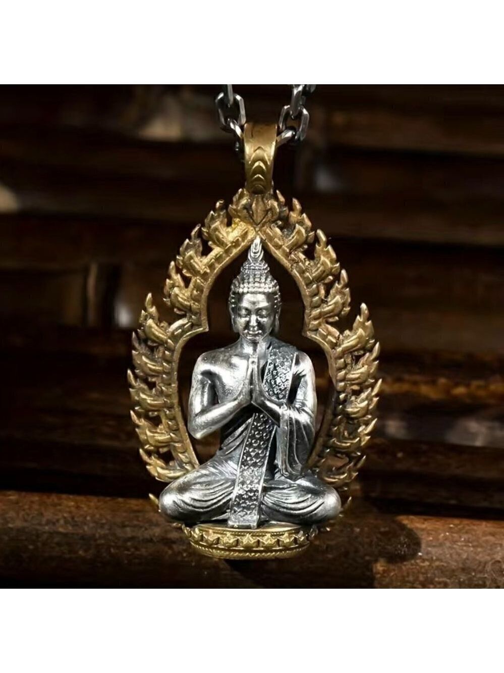 Praying Meditating Buddha Necklace / Pendant #1108